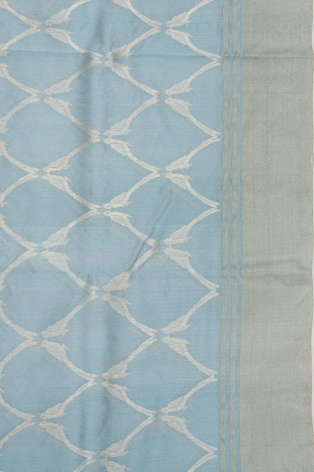 Chanderi Silk Jaal Pastel Blue Saree