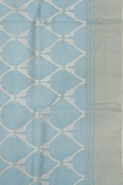 Chanderi Silk Jaal Pastel Blue Saree