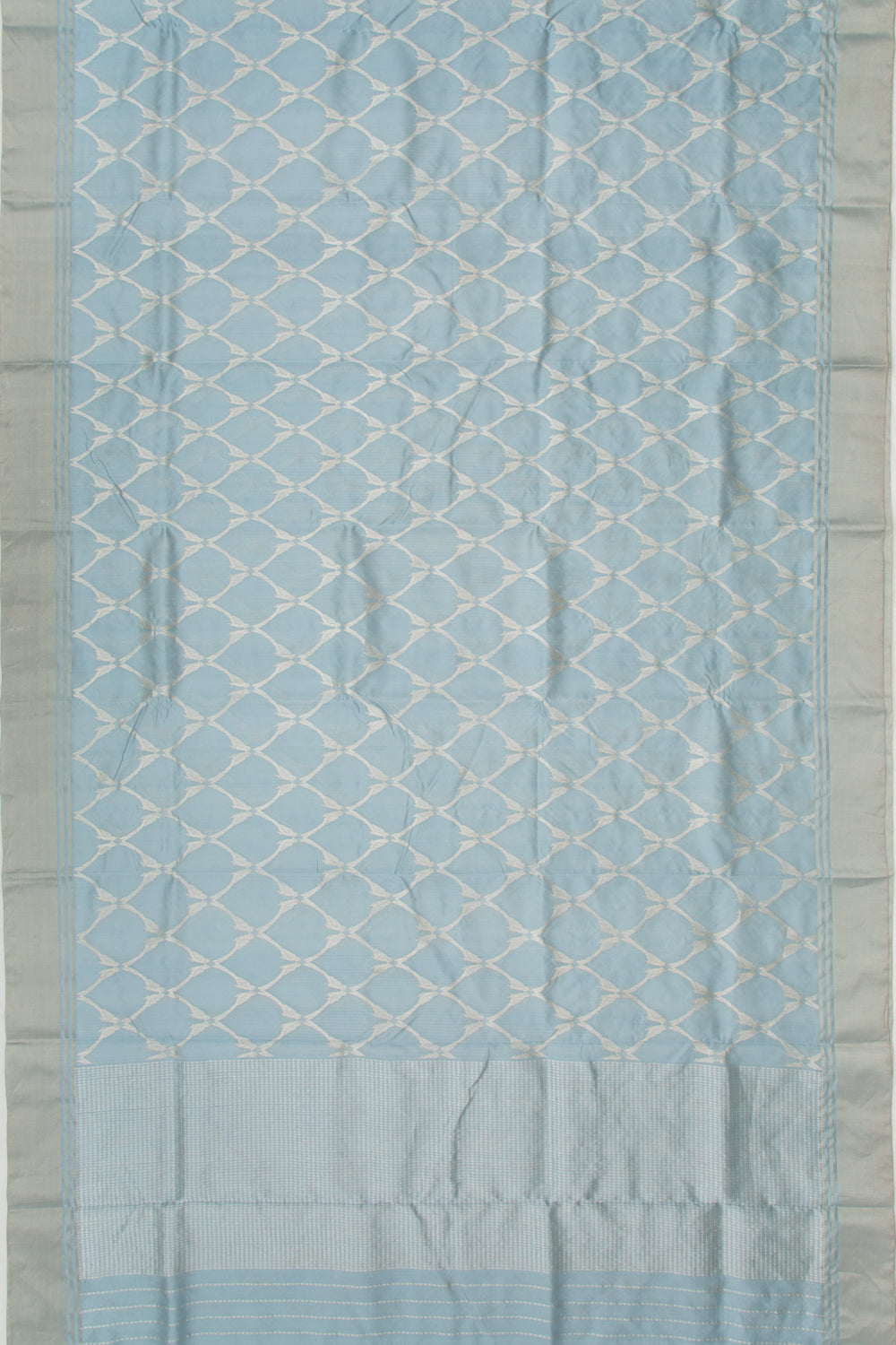 Chanderi Silk Jaal Pastel Blue Saree