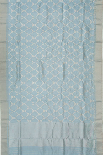 Chanderi Silk Jaal Pastel Blue Saree
