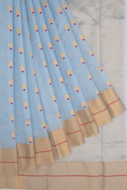 Chanderi Silk Butta Pastel Blue Saree
