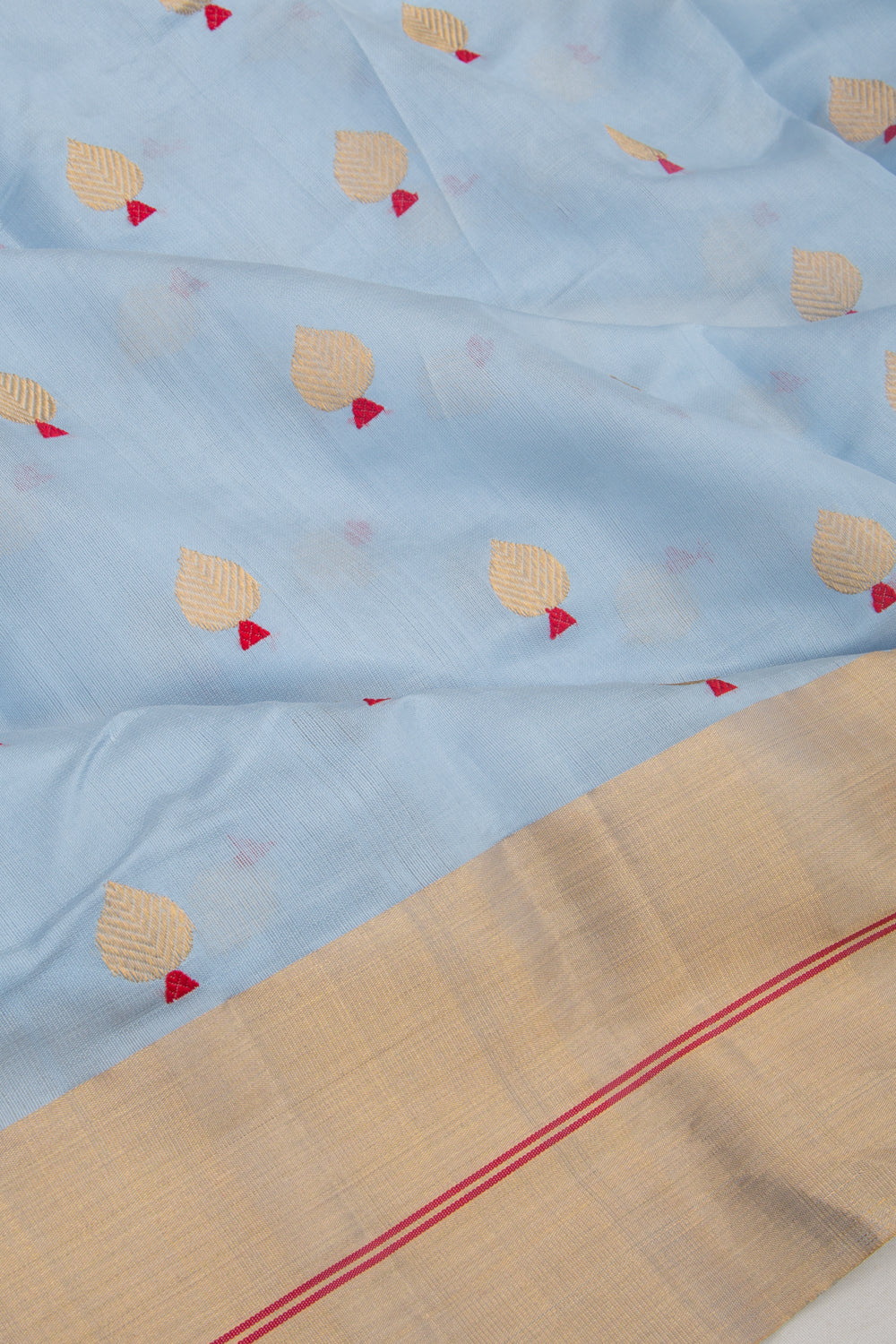Chanderi Silk Butta Pastel Blue Saree