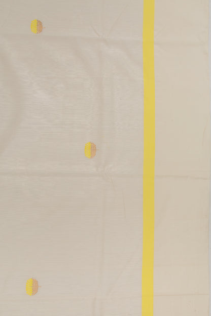 Chanderi Cotton Butta Off-White Saree