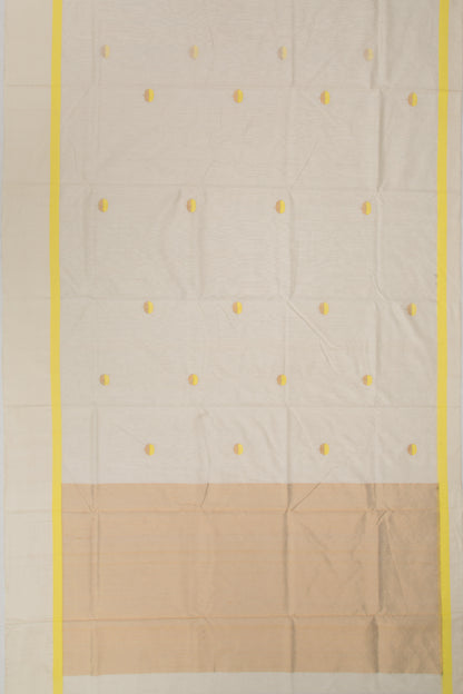 Chanderi Cotton Butta Off-White Saree