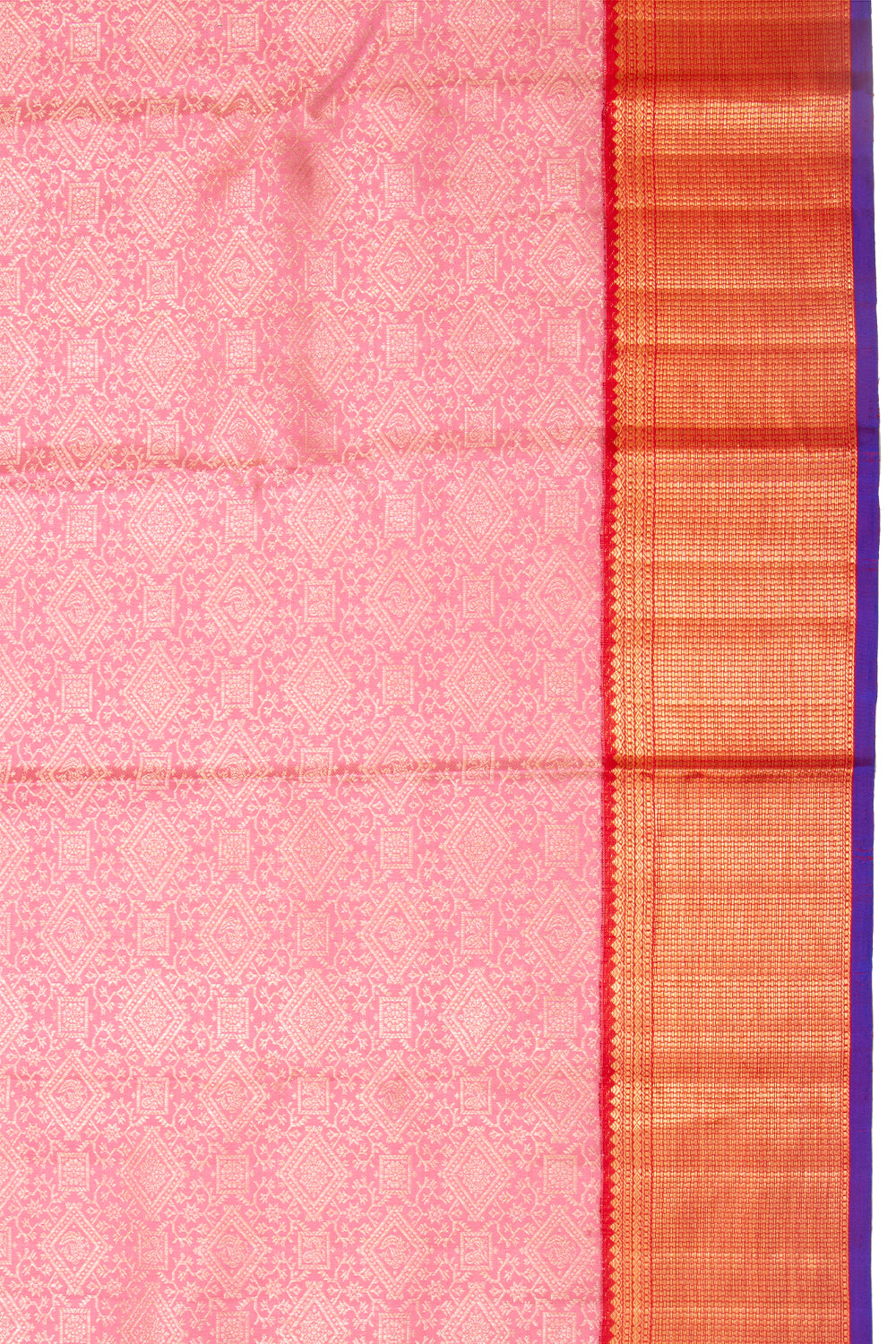 Kanchipuram Silk Brocade Pink Saree