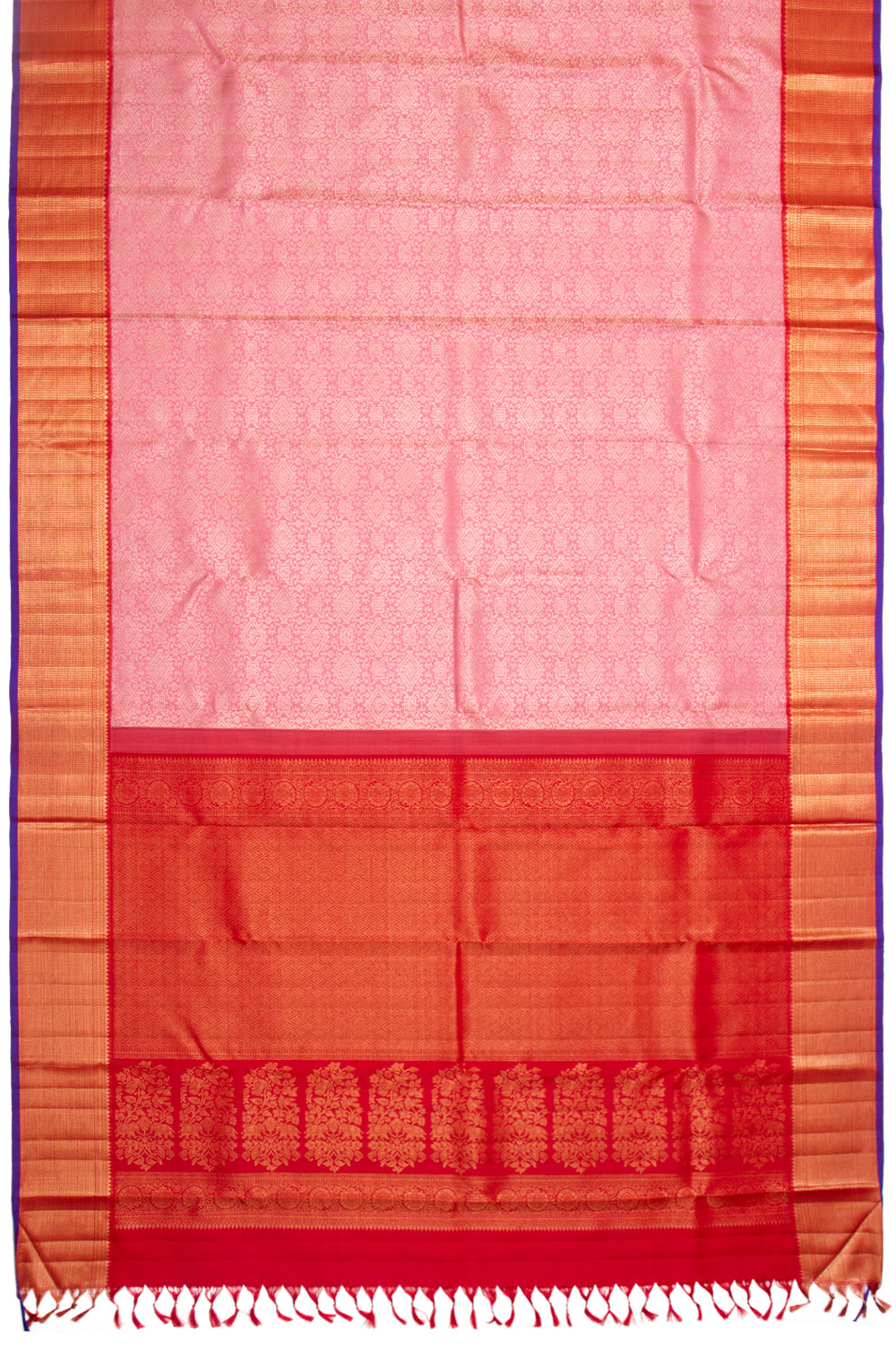 Kanchipuram Silk Brocade Pink Saree
