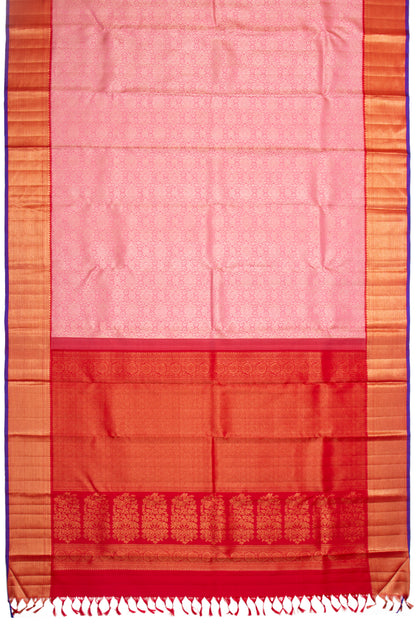 Kanchipuram Silk Brocade Pink Saree