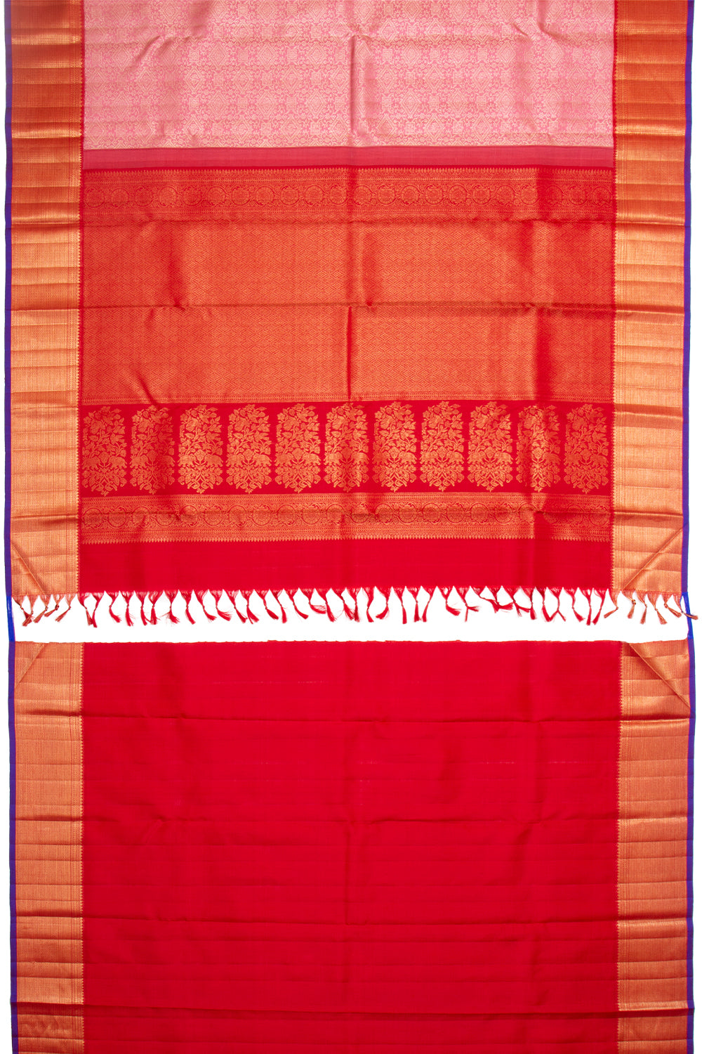 Kanchipuram Silk Brocade Pink Saree