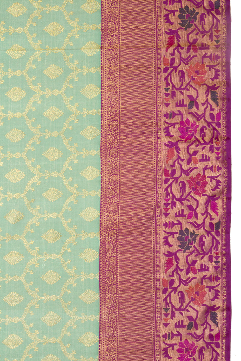 Banarasi Silk Jaal Pastel Blue Saree