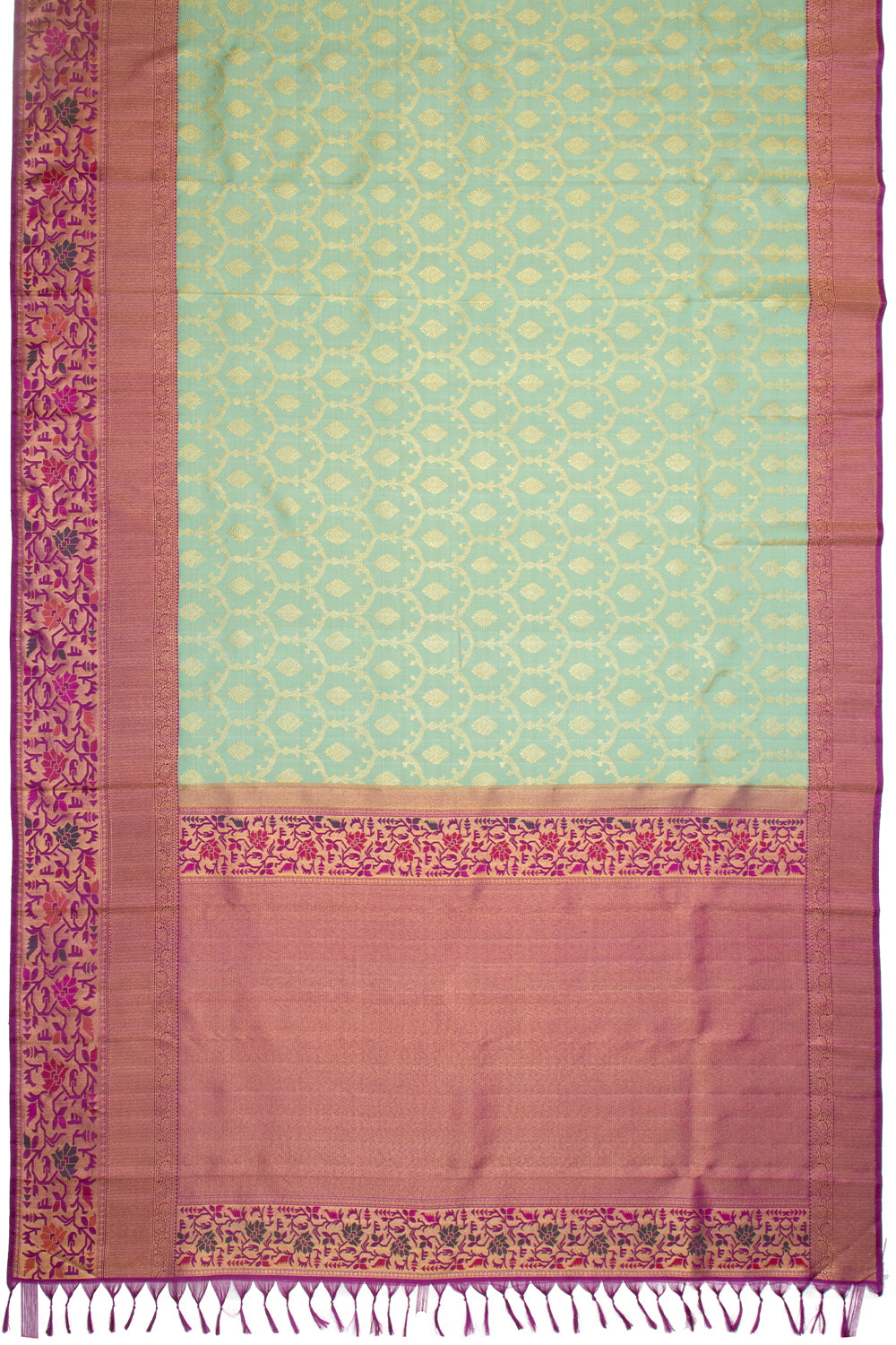 Banarasi Silk Jaal Pastel Blue Saree