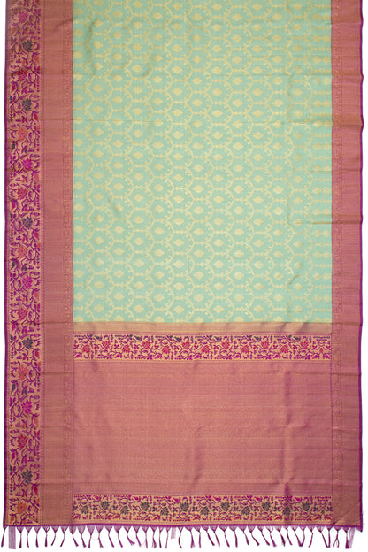 Banarasi Silk Jaal Pastel Blue Saree