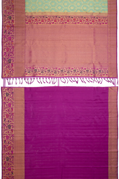Banarasi Silk Jaal Pastel Blue Saree