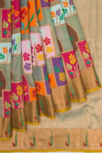 Kota Silk Tissue Jamdani Multicolor Saree