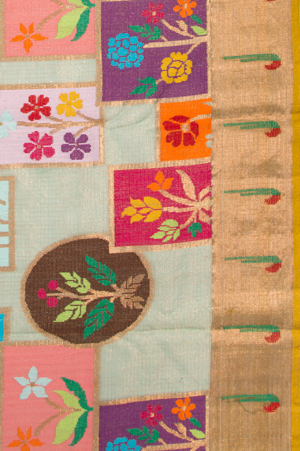 Kota Silk Tissue Jamdani Multicolor Saree