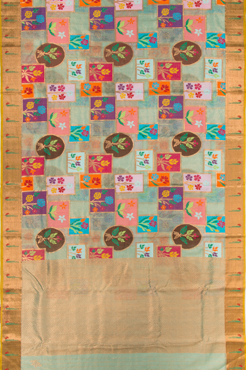 Kota Silk Tissue Jamdani Multicolor Saree