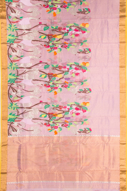 Kota Silk Tissue Jamdani Pink Saree