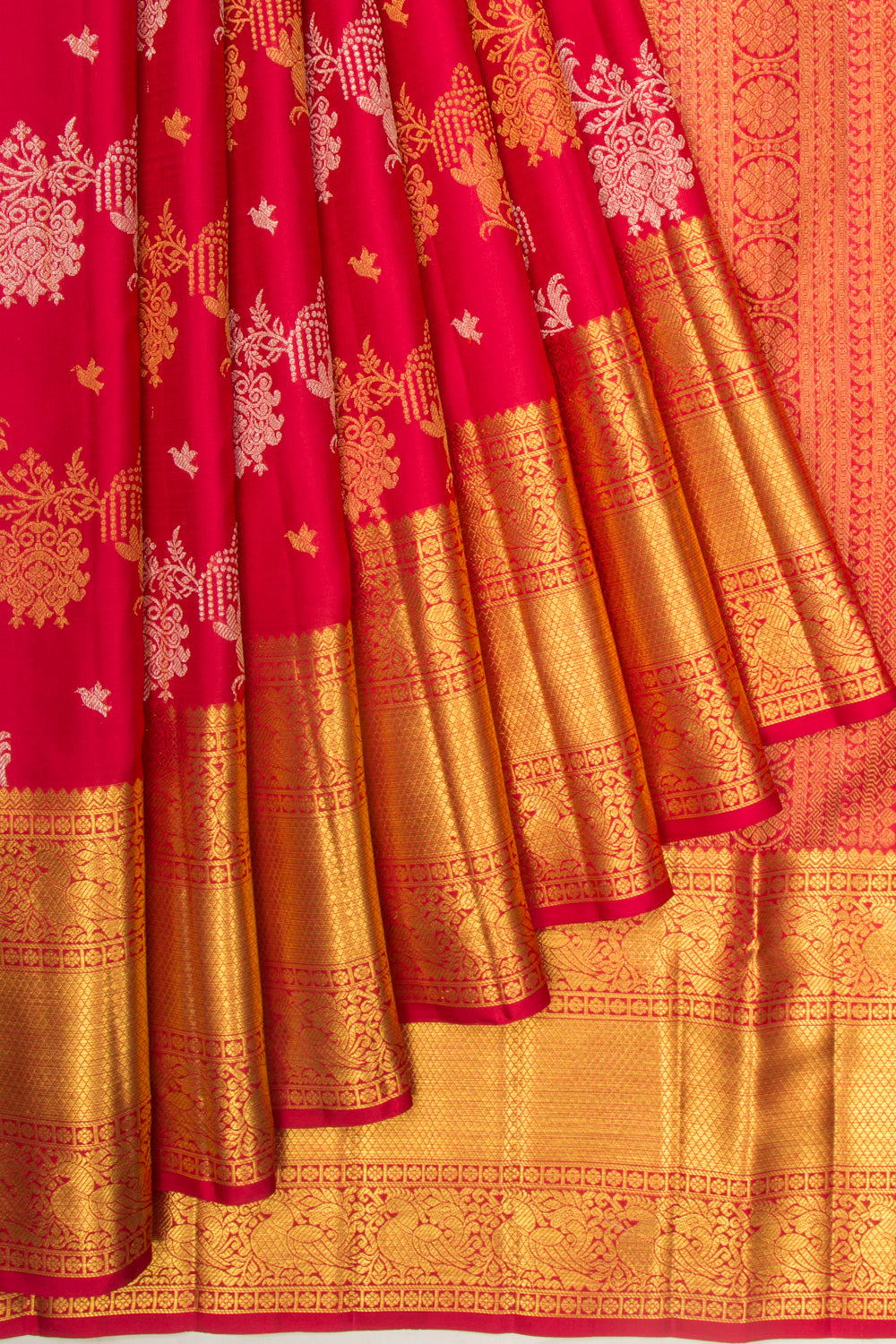 Kanchipuram Silk Jaal Red Saree