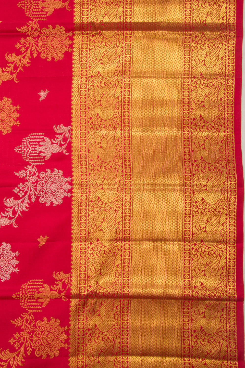 Kanchipuram Silk Jaal Red Saree