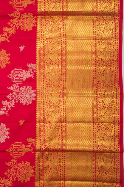 Kanchipuram Silk Jaal Red Saree