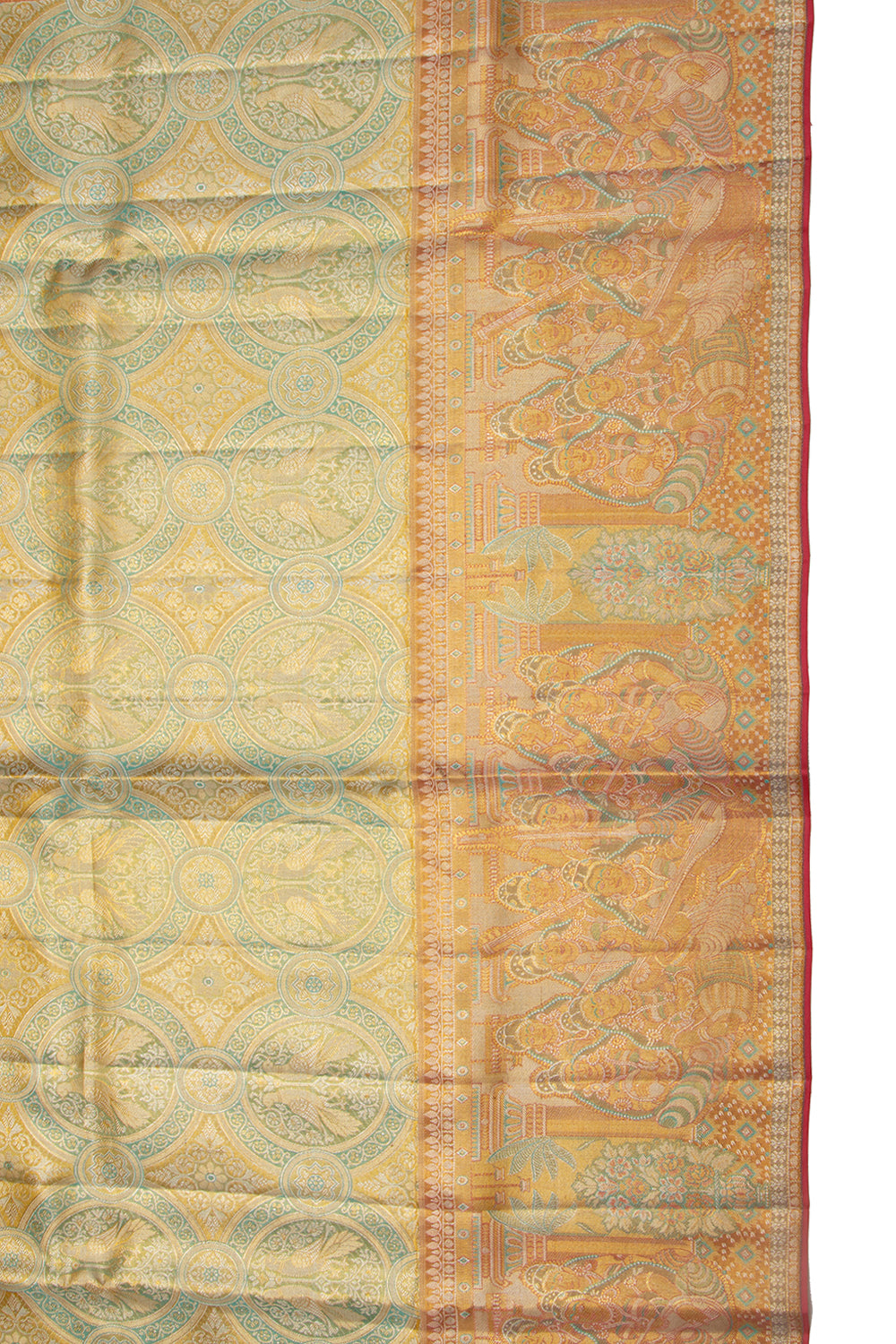 Kanchipuram Silk Tissue Jaal Blue Saree
