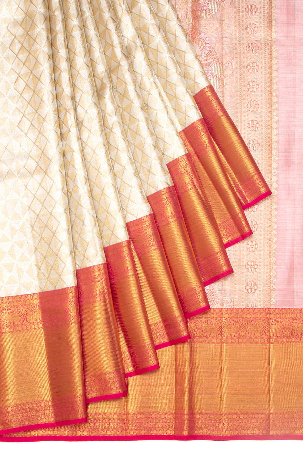Kanchipuram Silk Tissue Brocade Gold And Silver Saree