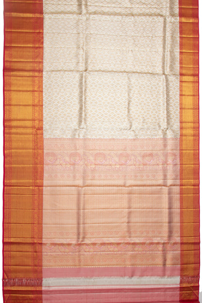 Kanchipuram Silk Tissue Brocade Gold And Silver Saree