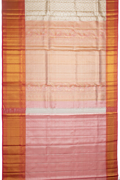 Kanchipuram Silk Tissue Brocade Gold And Silver Saree