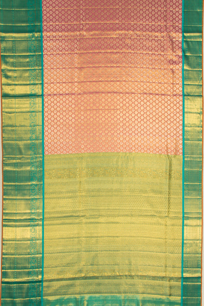 Kanchipuram Silk Tissue Brocade Pink Saree
