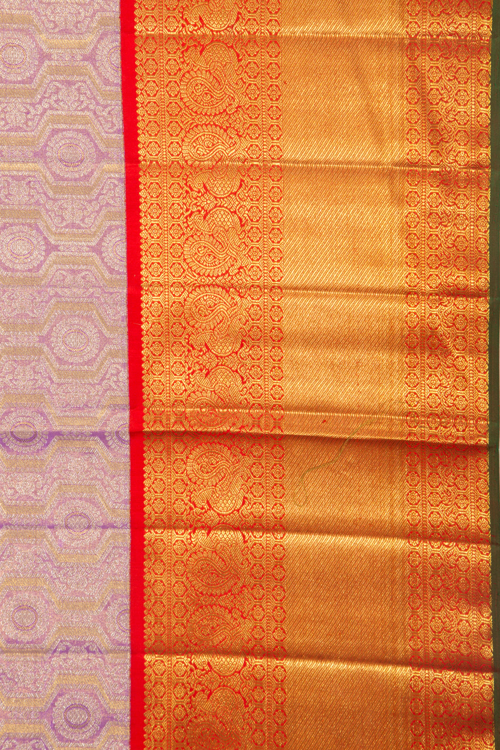 Kanchipuram Silk Tissue Brocade Lavender Saree