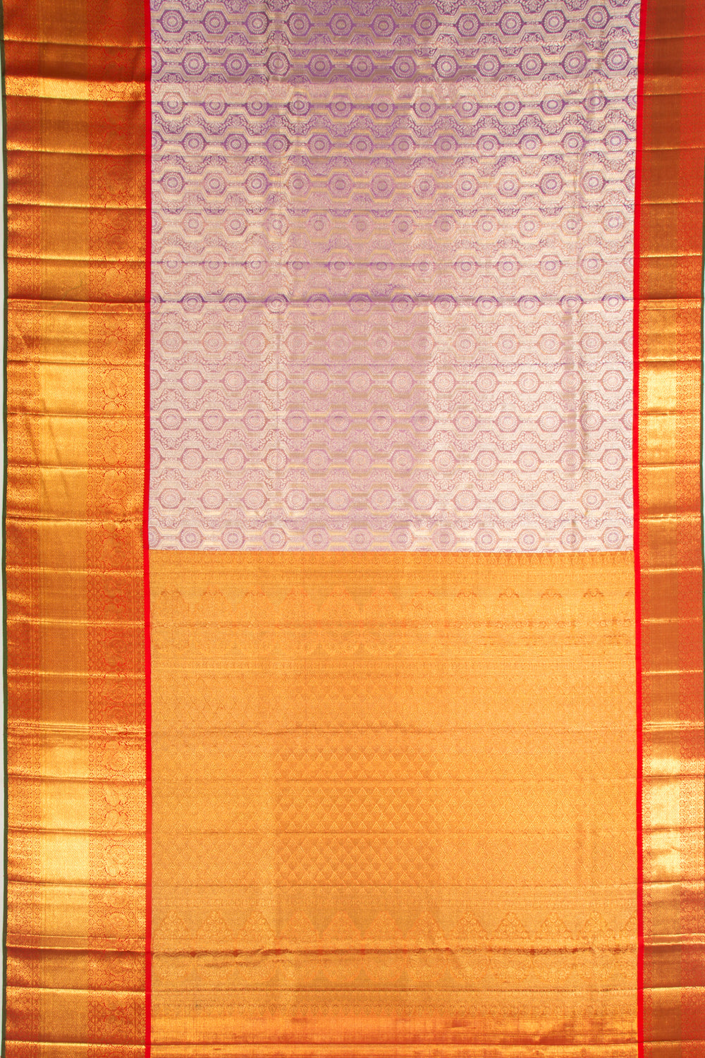 Kanchipuram Silk Tissue Brocade Lavender Saree