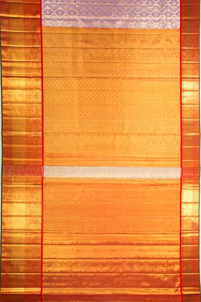 Kanchipuram Silk Tissue Brocade Lavender Saree