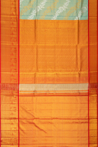 Kanchipuram Silk Tissue Jaal Blue Saree