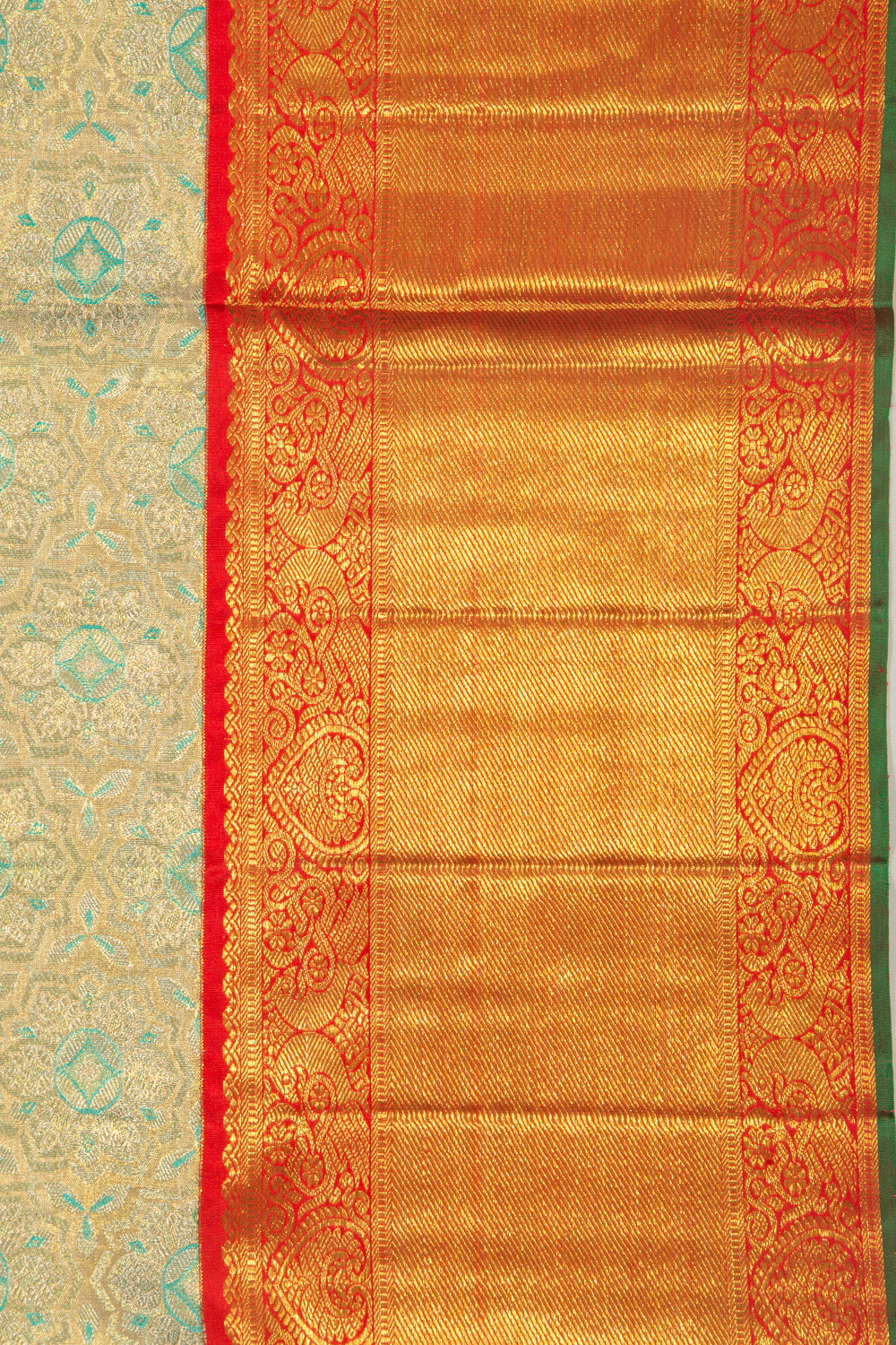 Kanchipuram Silk Tissue Brocade Blue Saree