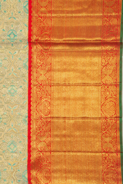 Kanchipuram Silk Tissue Brocade Blue Saree