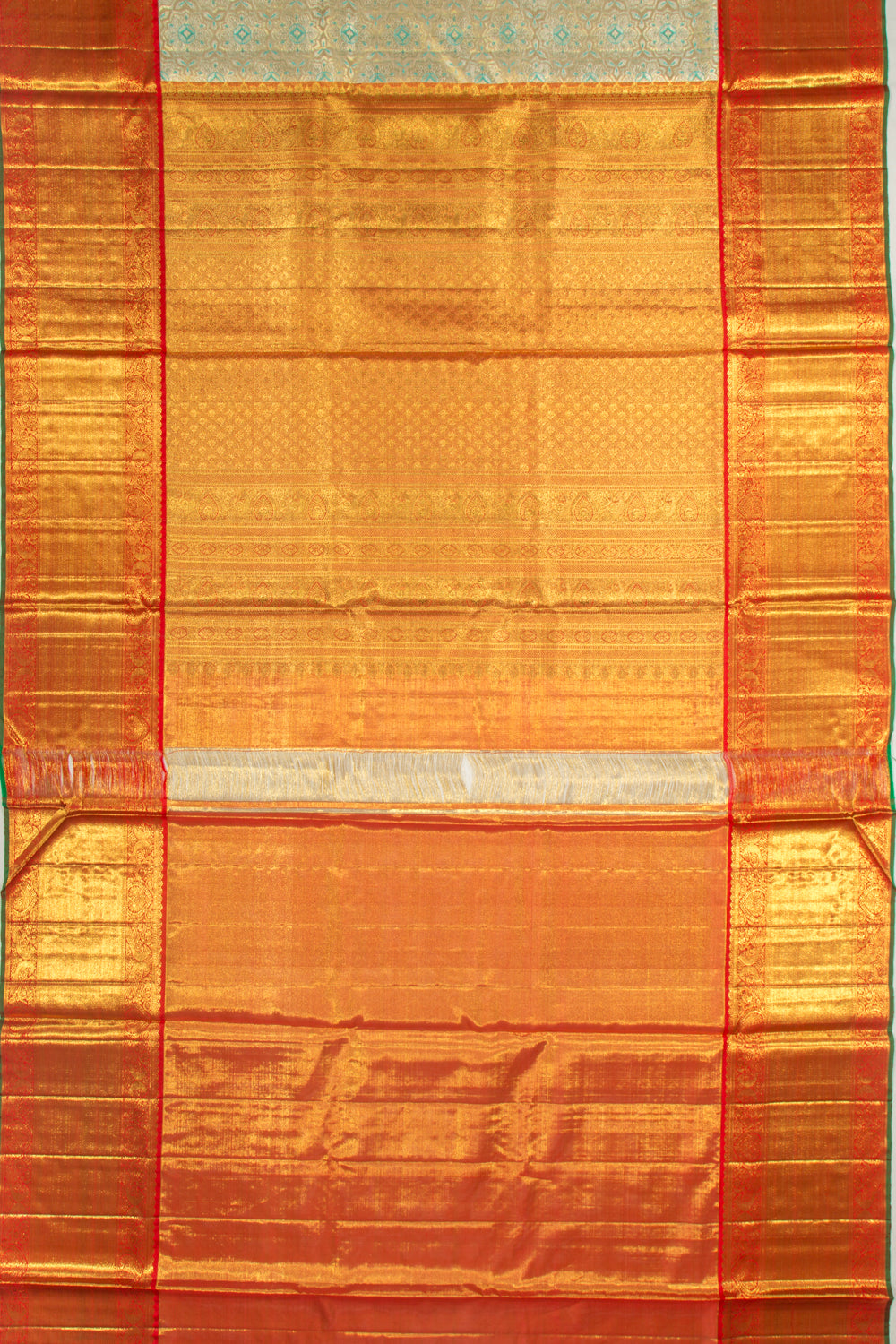 Kanchipuram Silk Tissue Brocade Blue Saree
