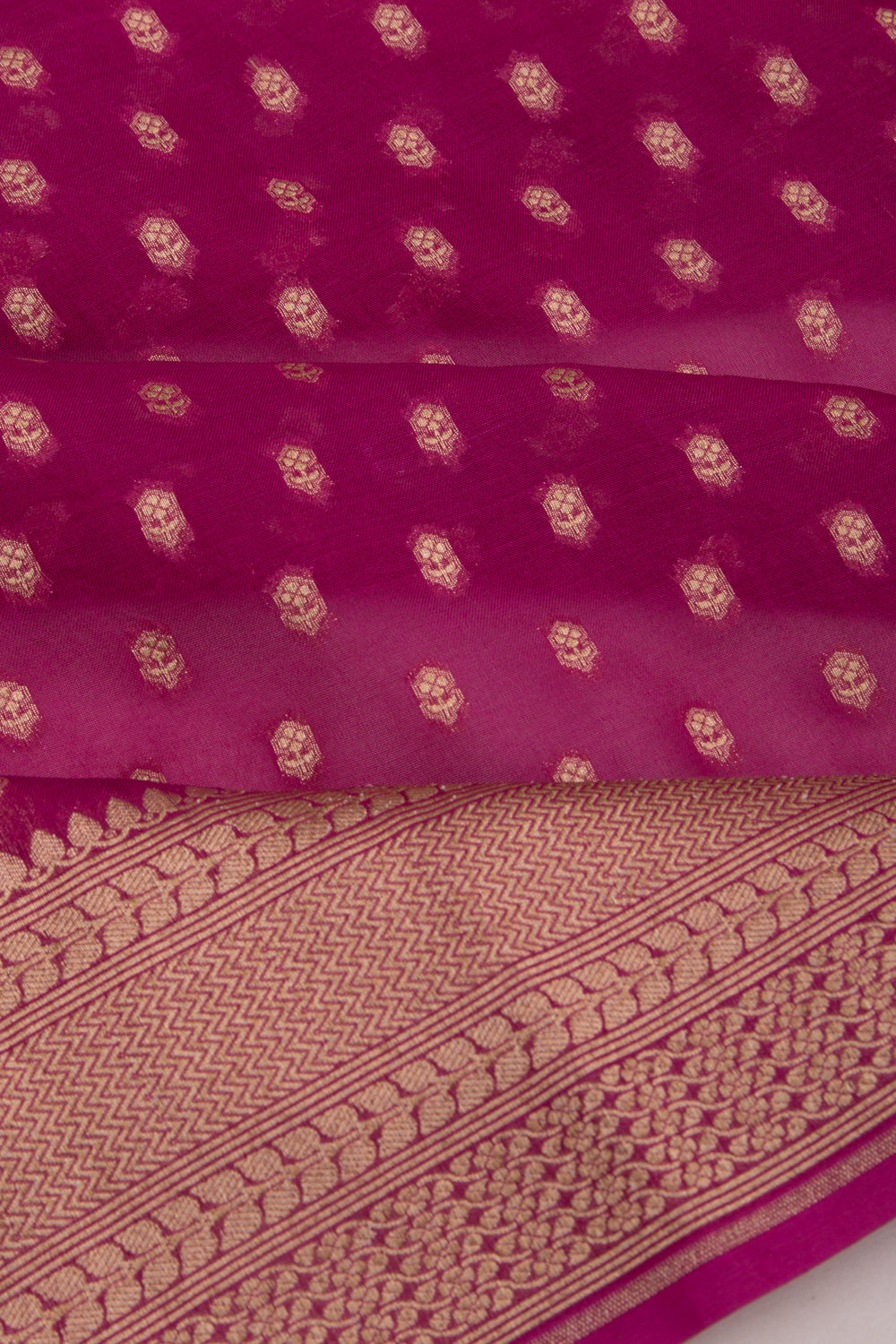 Banarasi Kora Organza Butta Purple Saree