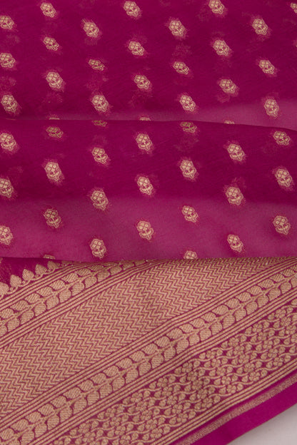 Banarasi Kora Organza Butta Purple Saree