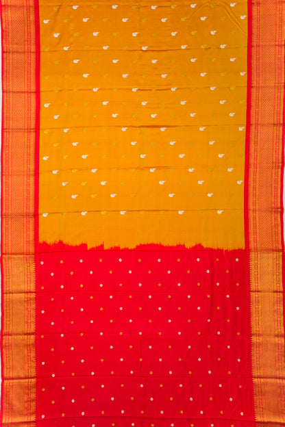 Kanchipuram Silk Twill And Butta Orange Saree