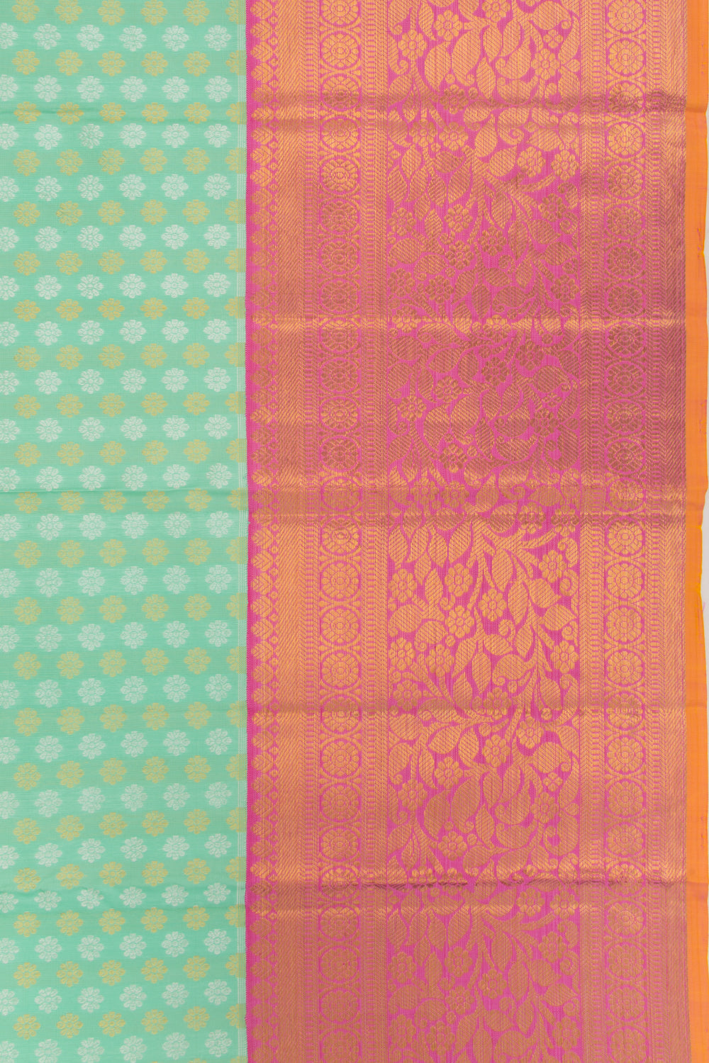 Kanchipuram Silk Brocade Sea Green Saree