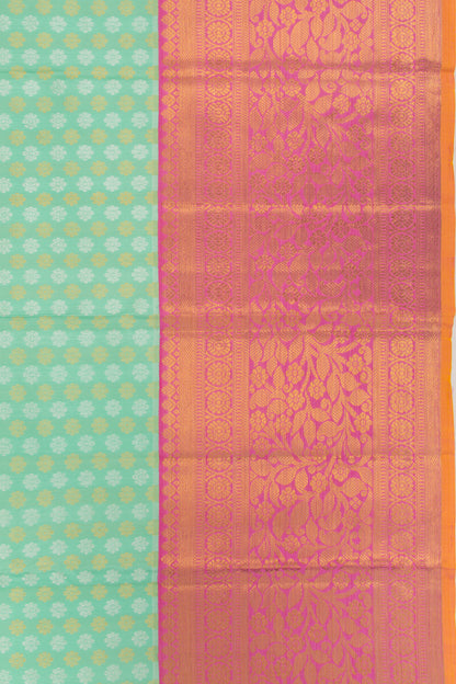 Kanchipuram Silk Brocade Sea Green Saree