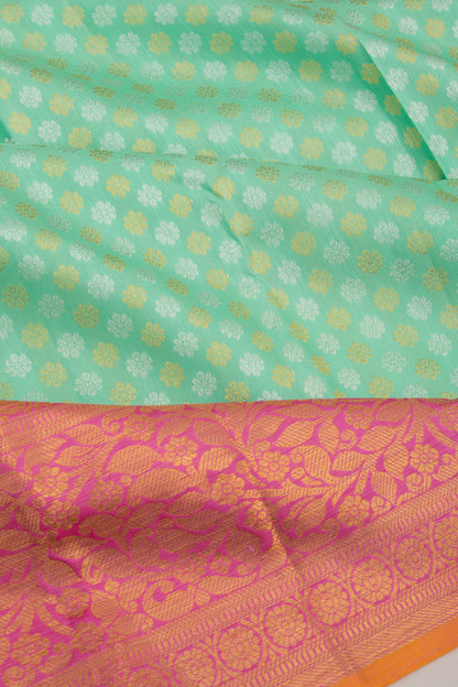Kanchipuram Silk Brocade Sea Green Saree