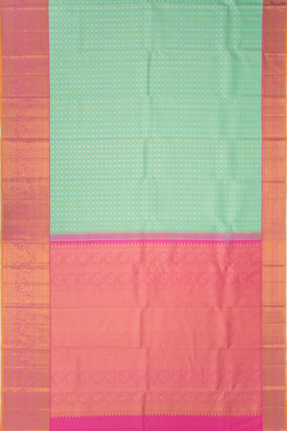 Kanchipuram Silk Brocade Sea Green Saree