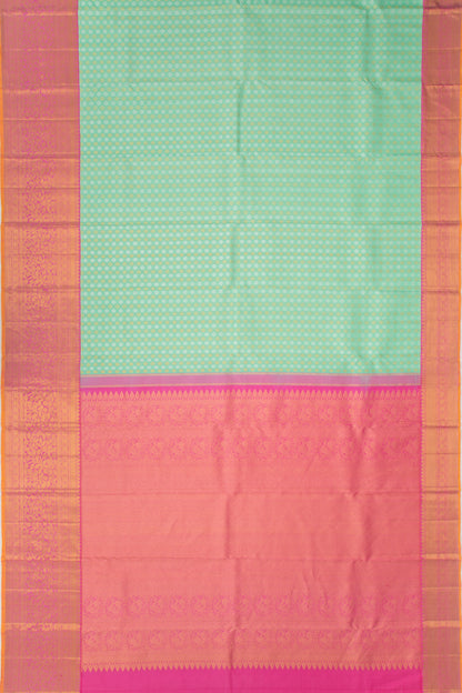 Kanchipuram Silk Brocade Sea Green Saree