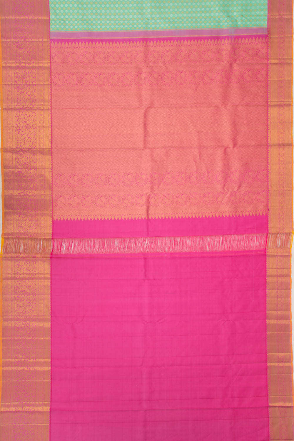 Kanchipuram Silk Brocade Sea Green Saree
