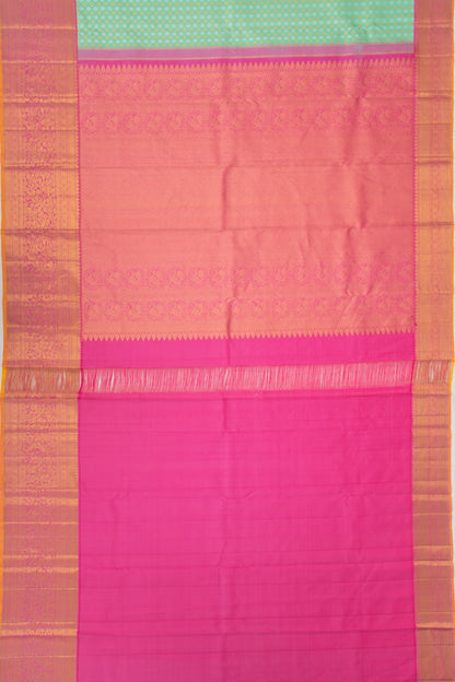 Kanchipuram Silk Brocade Sea Green Saree