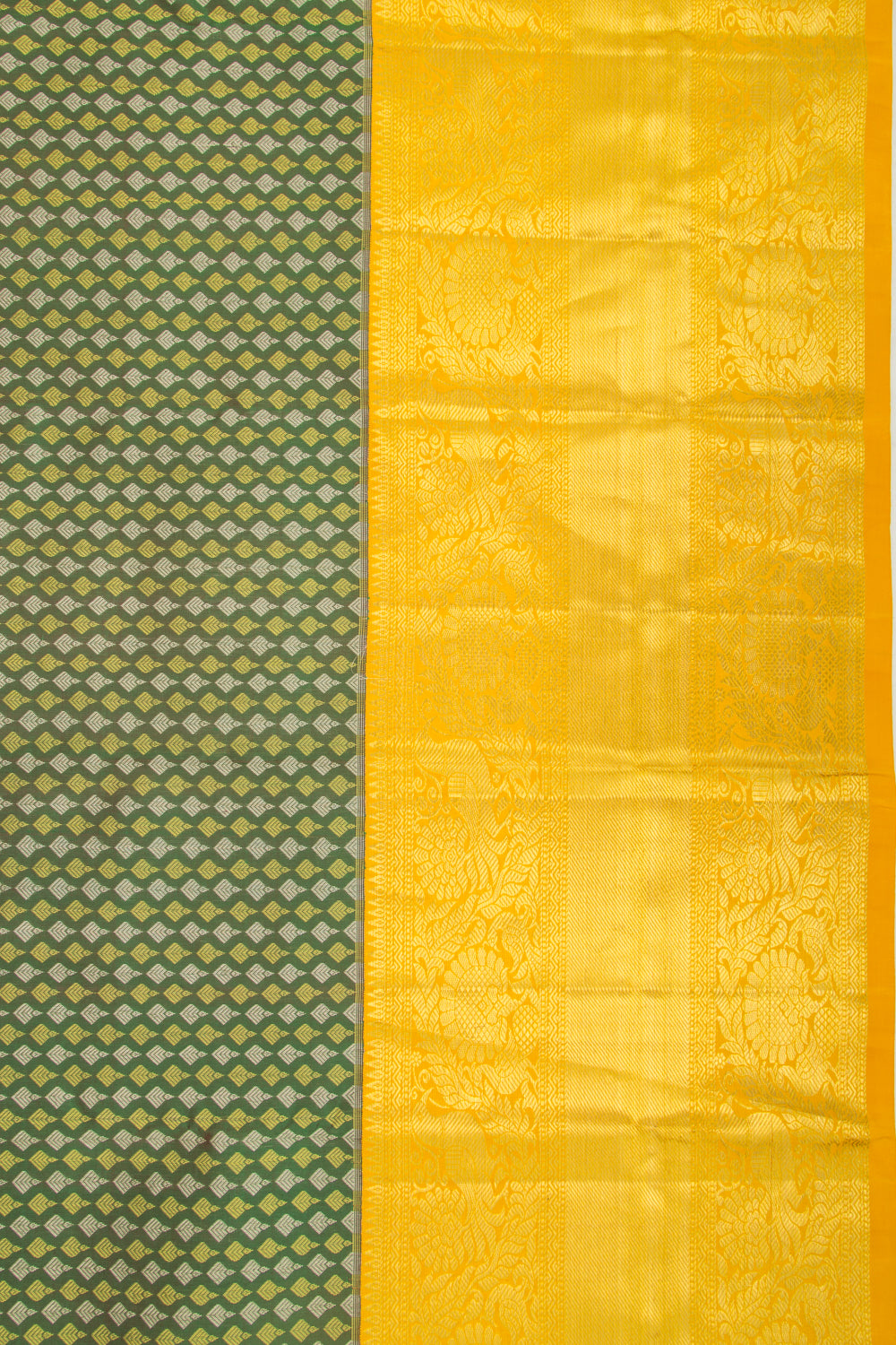 Kanchipuram Silk Brocade Mehandi Green Saree