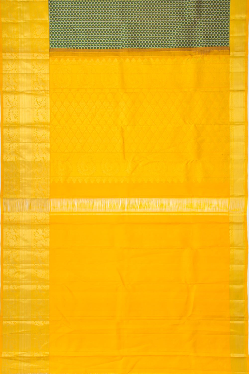 Kanchipuram Silk Brocade Mehandi Green Saree