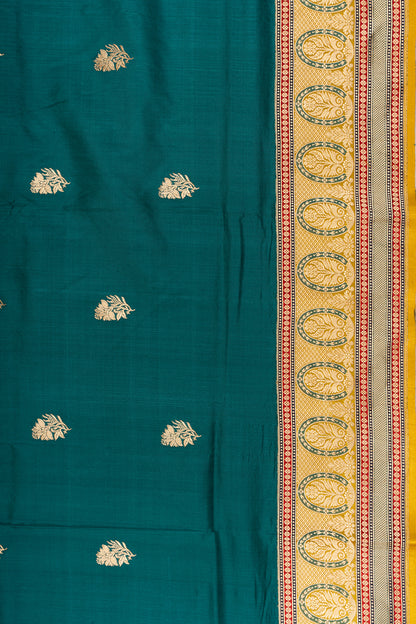 Banarasi Silk Butta Turquoise Blue Saree