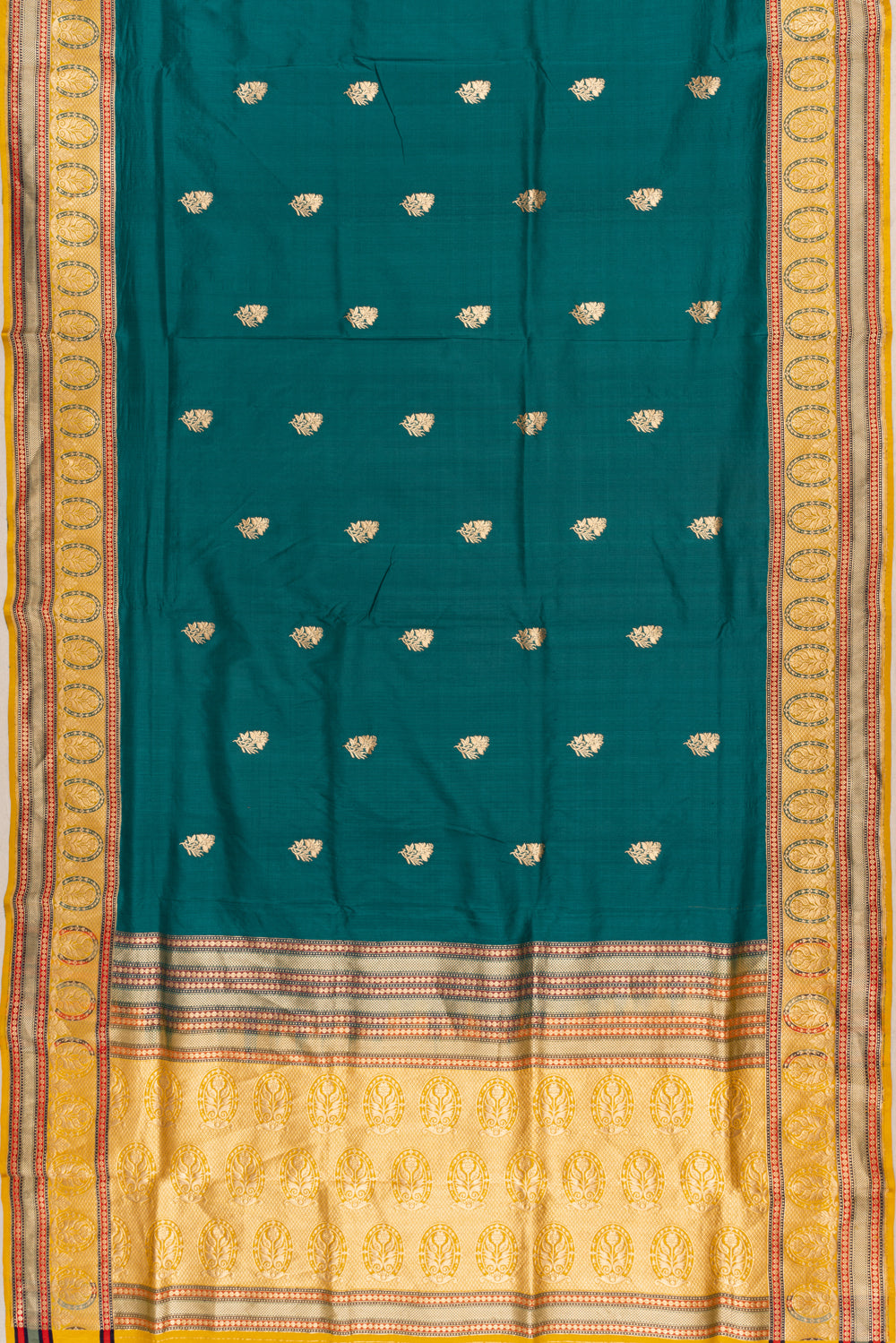 Banarasi Silk Butta Turquoise Blue Saree