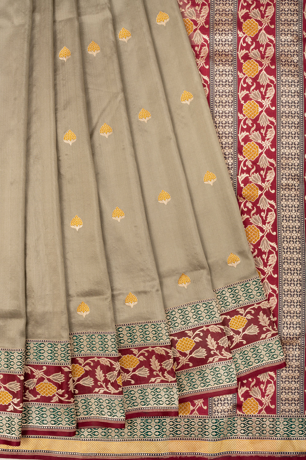 Banarasi Silk Butta Grey Saree